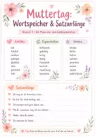 Vorschau - Unterrichtsreihen - Muttertag Schreibanlässe & Gedichte – differenziertes Schreibpaket mit Schmuckblättern | Klasse 2–5 - Seite 1
