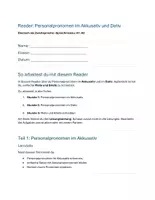 Vorschau - Arbeitsblätter - Personalpronomen Dativ Akkusativ + Schreibauftrag telc A2 - Deckblatt