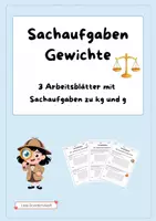 Vorschau - Arbeitsblätter - Materialpaket Gewichte - Umrechnung, Sachaufgaben - Seite 1