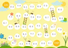 Vorschau - Spiele - Rechenspiele ZR 20 Subtraktion Frühling, 3-fach differenziert! mit und ohne Zehnerübergang - Seite 3
