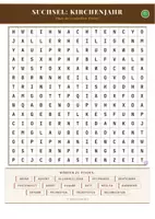 Vorschau - Arbeitsblätter - Suchsel: Kirchenjahr – Wortsuchrätsel | Religion Klasse 5–6 - Deckblatt