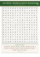 Vorschau - Arbeitsblätter - Suchsel: Weihnachten Religion – Wortsuchrätsel | Religion Klasse 5–6 - Deckblatt