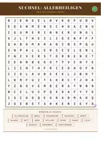 Vorschau - Arbeitsblätter - Suchsel: Allerheiligen – Wortsuchrätsel | Religion Klasse 5–6 - Deckblatt