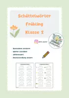 Vorschau - Arbeitsblätter - Schüttelwörter Frühling (Klasse 2: differenziert) - Deckblatt
