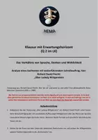 Vorschau - Unterrichtsreihen - Sprache - Denken - Wirklichkeit: Klausur zu Wittgenstein - Deckblatt