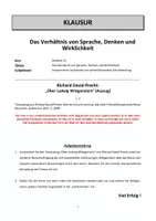 Vorschau - Unterrichtsreihen - Sprache - Denken - Wirklichkeit: Klausur zu Wittgenstein - Seite 2