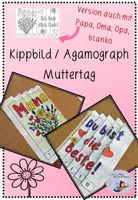 Vorschau - Mal- und Bastelvorlagen - Kippbild / Agamograph zum Muttertag - Vatertag ( Kopiervorlage) - Deckblatt