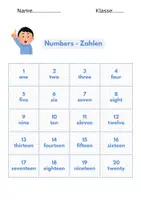 Vorschau - Arbeitsblätter - Numbers - Englisch Zahlen bis 100 kennenlernen 3./4. Klasse - Seite 1
