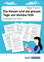 Vorschau - Stundenentwürfe - Die blauen und die grauen Tage von Monika Feth – Inhaltsangabe - Deckblatt