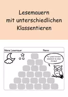 Vorschau - Arbeitsblätter - Meine Lesemauer - Deckblatt