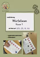 Vorschau - Arbeitsblätter - spielerische Leseförderung: Würfellesen - Deckblatt