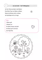Vorschau - Arbeitsblätter - Lies-Mal Frühling 🌸 | Lesen & Malen für Klasse 1–2 - Seite 1