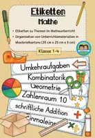 Vorschau - Anderer Materialtyp - Etiketten für Maxibriefkartons - Mathe (Klasse 1-4) - Deckblatt
