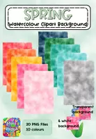 Vorschau - selbst erstellte Cliparts/Grafiken - Spring Watrecolour Backgrounds - Deckblatt