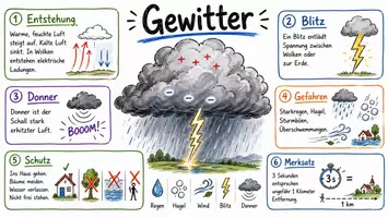 Vorschau - Arbeitsblätter - Lernposter + Arbeitsblatt zum Thema "Gewitter" + Onlineübung & MP3 + Mindmap + Infografik - Seite 2