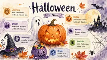 Vorschau - Arbeitsblätter - Arbeitsblatt "Halloween" + Onlineübung & MP3 + Mindmap + Infografik - Seite 3