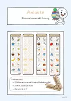 Vorschau - Stationenlernen - Klammerkarten Anlaute Kl. 1 phonologische Bewusstheit - Deckblatt