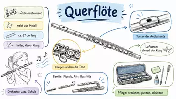 Vorschau - Arbeitsblätter - Lernposter + AB mit Fragen zum Thema "Querflöte" + Lösungsblatt + Mindmap + Infografik - Seite 2