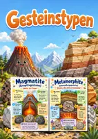 Vorschau - Poster - Lernkarte – Gesteinstypen – Sachunterricht – Steine und Materialien 3. Klasse - Deckblatt