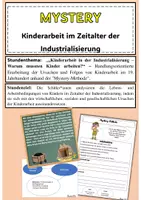 Vorschau - Stundenentwürfe - Mystery: Kinderarbeit im Zeitalter der Industrialisierung- (editierbar) - Deckblatt