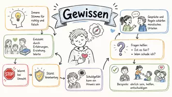 Vorschau - Arbeitsblätter - Lernposter + Arbeitsblätter zum Thema "Gewissen" + Lösung & MP3 + Mindmap + Infografiken - Seite 2