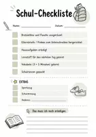 Vorschau - Arbeitsblätter - Schul-Checkliste (täglich) – nie wieder Turnbeutel vergessen - Abendroutine - Deckblatt