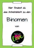 Vorschau - Arbeitsblätter - Binome - Deckblatt