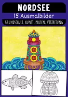 Vorschau - Mal- und Bastelvorlagen - Nordsee Mandalas für Kinder Ausmalbilder für Grundschule Kunst - Deckblatt