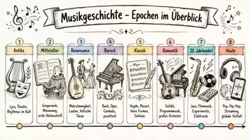 Vorschau - Arbeitsblätter - Lernposter + Arbeitsblatt "Musikgeschichte - Ein Überblick über verschiedene Epochen" + interaktive Lösung & MP3 + Mindmap + Infografik - Seite 2