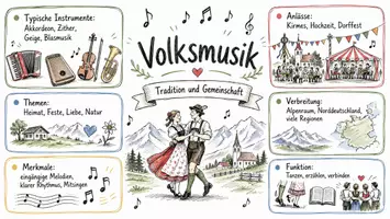 Vorschau - Arbeitsblätter - Lernposter + Arbeitsblätter zum Thema "Volksmusik" + Lösung & MP3 + Mindmap + Infografik - Seite 2