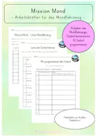 Vorschau - Arbeitsblätter - "Mission Mond" - Mondfahrzeug Ozobot Arbeitsblätter - Deckblatt