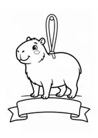 Vorschau - Mal- und Bastelvorlagen - Klassentier Girlande "Capybara" für die Capybaraklasse, zum Ausmalen - Seite 1
