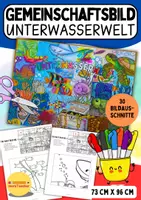 Vorschau - Mal- und Bastelvorlagen - 🌍 Gemeinschaftsbild „Unterwasserwelt“ – kooperatives Poster - Leben im Meer - Deckblatt