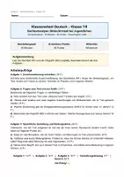 Vorschau - Arbeitsblätter - Klassenarbeit Deutsch Klasse 7/8: Sachtextanalyse "Bildschirmzeit" (inkl. Lösungen) - Seite 1