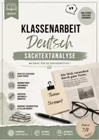 Vorschau - Arbeitsblätter - Klassenarbeit Deutsch Klasse 7/8: Sachtextanalyse "Freiwilliges Engagement" - Deckblatt