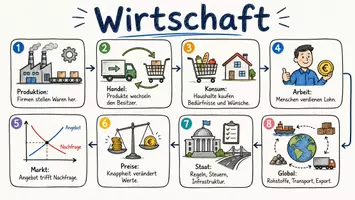 Vorschau - Arbeitsblätter - Arbeitsblatt "Wirtschaft" + Onlineübung & MP3 + Infografiken - Seite 1