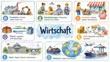 Vorschau - Arbeitsblätter - Arbeitsblatt "Wirtschaft" + Onlineübung & MP3 + Infografiken - Seite 2