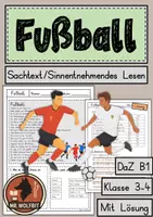 Vorschau - Arbeitsblätter - Leseverständnis, Fußball, WM, Weltmeisterschaft - Deckblatt