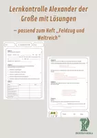 Vorschau - Test - Lernkontrolle Alexander der Große mit Lösungen – passend zum Heft „Feldzug und Weltreich“ - Deckblatt