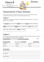 Vorschau - Klassenarbeiten - Klassenarbeit Wortarten - Seite 1
