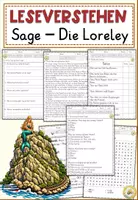 Vorschau - Arbeitsblätter - Sage – Die Loreley, Lesen und Verstehen Arbeitsblätter mit Lesetext, Fragen - Deckblatt