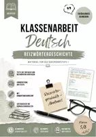 Vorschau - Arbeitsblätter - Klassenarbeit Deutsch Klasse 5/6: Reizwortgeschichte / Abenteuer (inkl. EWH) - Deckblatt