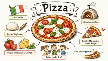 Vorschau - Arbeitsblätter - Lernposter + Arbeitsblätter zum Thema "Pizza" + Lösung & MP3 + Mindmap + Infografik - Seite 2
