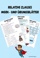 Vorschau - Arbeitsblätter - Relative Clauses which, who and that (Merk- und Übungsblätter) - Deckblatt