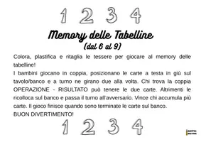 anteprima - Esercizi - MEMORY DELLE TABELLINE DAL 6 AL 9 - Pagina di copertina