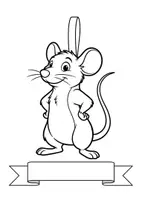 Vorschau - Mal- und Bastelvorlagen - Klassentier Girlande "Maus" für die Mausklasse, zum Ausmalen - Seite 1