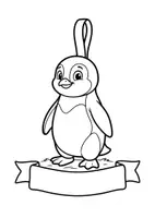 Vorschau - Mal- und Bastelvorlagen - Klassentier Girlande "Pinguin" für die Pinguinklasse, zum Ausmalen - Seite 1