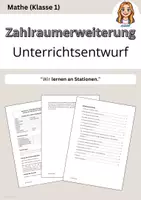 Vorschau - Stundenentwürfe - Unterrichtsentwurf Mathe Zahlraumerweiterung Stationsarbeit - Deckblatt