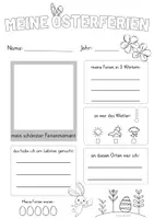 Vorschau - Arbeitsblätter - Malen und Schreiben zu den Osterferien - Erinnerungsseite - Seite 2