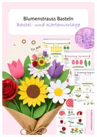 Vorschau - Mal- und Bastelvorlagen - Bastelvorlage Blumenstrauss Muttertag Geschenk Basteln - Deckblatt